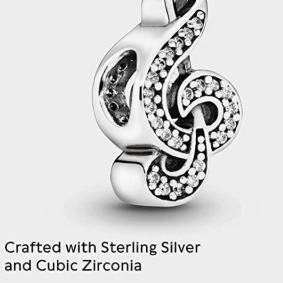 Pandora TREBLE CLEF MUSIC 791381CZ Silver Cubic Zirconia Crystals New Charm - Picture 12 of 14